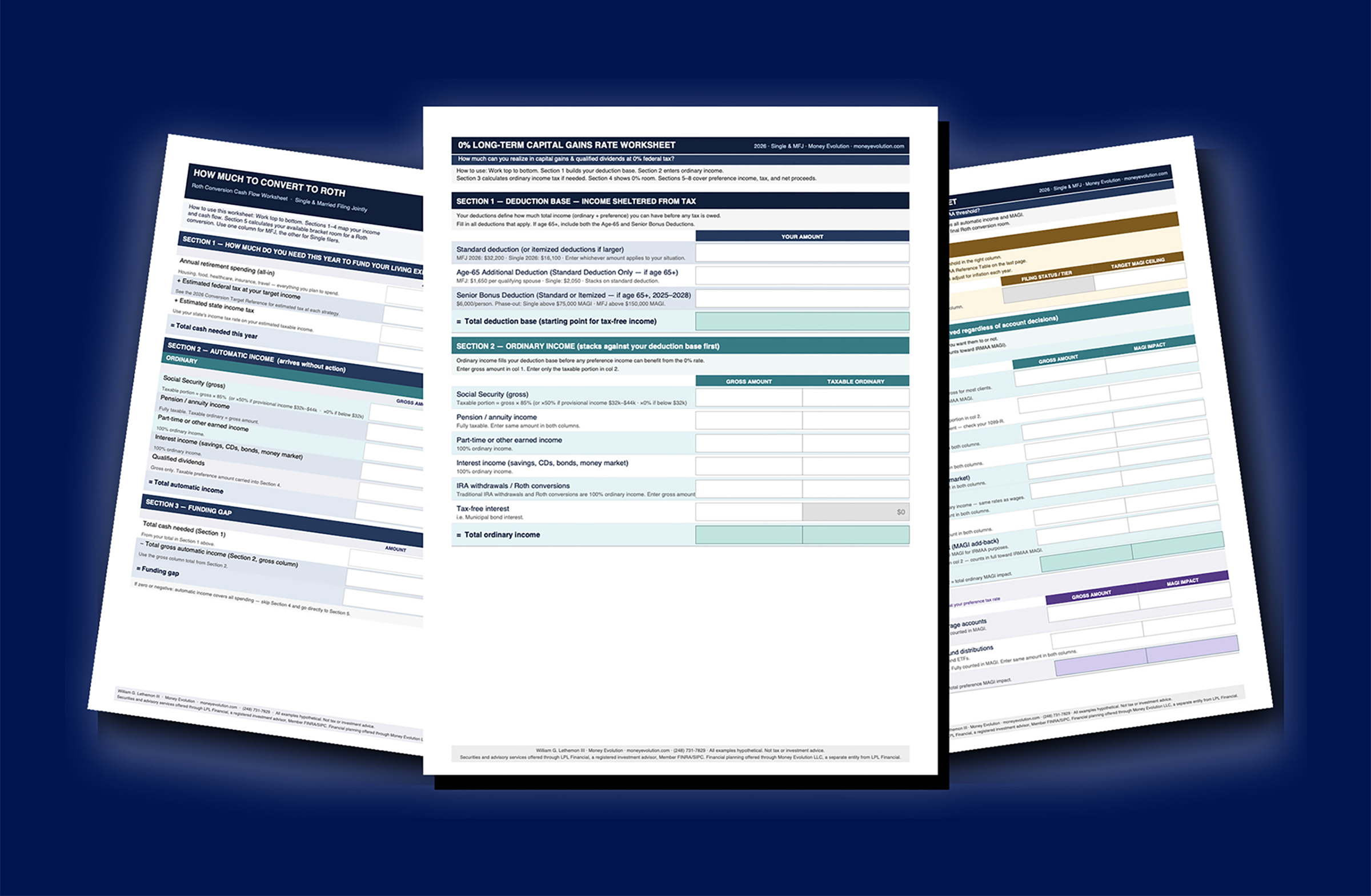Retirement Tax Worksheets