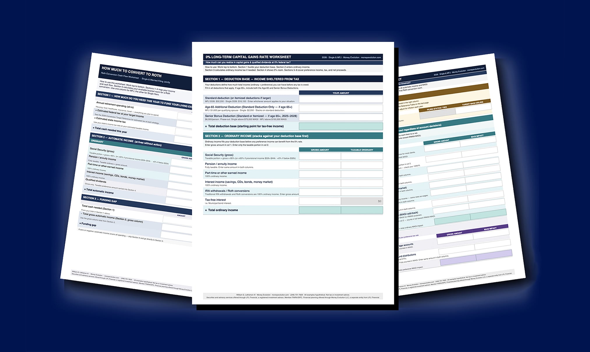 Retirement Tax Worksheets